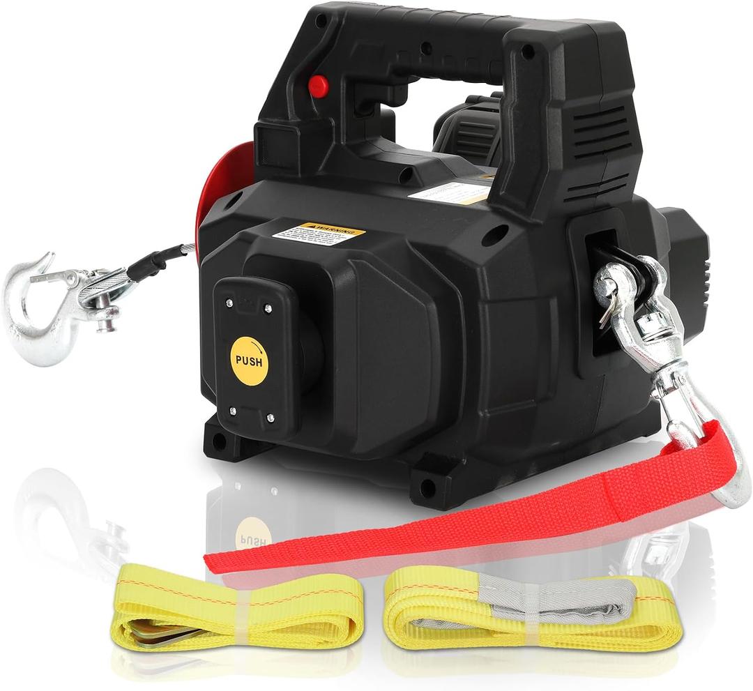 1000LB Battery Power Winch with 40FT Steel Cable, Portable Wireless Remote Control Winch Compatible with DeWALT 20V 4.0ah Battery for Lifting&Pulling (Remote Control Included; not Batteries)