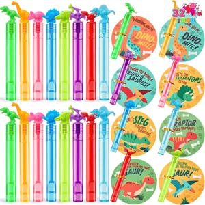 JOYIN 32 Packs Valentine's Day Gift Cards with Mini Bubble Wands for Kids, Valentine's Party Favor, Classroom Exchange Gift for Kids, Holiday Reward Prizes