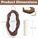 Handcrafed Rustic Wood Framed Wall Mirror, Wavy Irregular Oval Shape