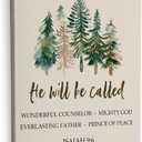 HIWX Christian Christmas Wall Art Decor, He Will Be Called Christmas Framed Canvas Painting Wall Art Decor, Isaiah 9 6 Bible Verse Christmas Wall Art Home Decoration For Bedroom Living Room 16x24