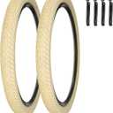 2 Pack 24/26 Inch Cream Cruiser Beach Bike Tires 24"x2.125" 26"x2.125" 26"x2.35" Foladable Replacement Beach Bike Tires for City Hybrid Bicycles