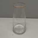 Clear Glass Flower Vase with Gold Mouth for Centerpieces Home Wedding Decoration (1, Large 5.2" x 9.9)