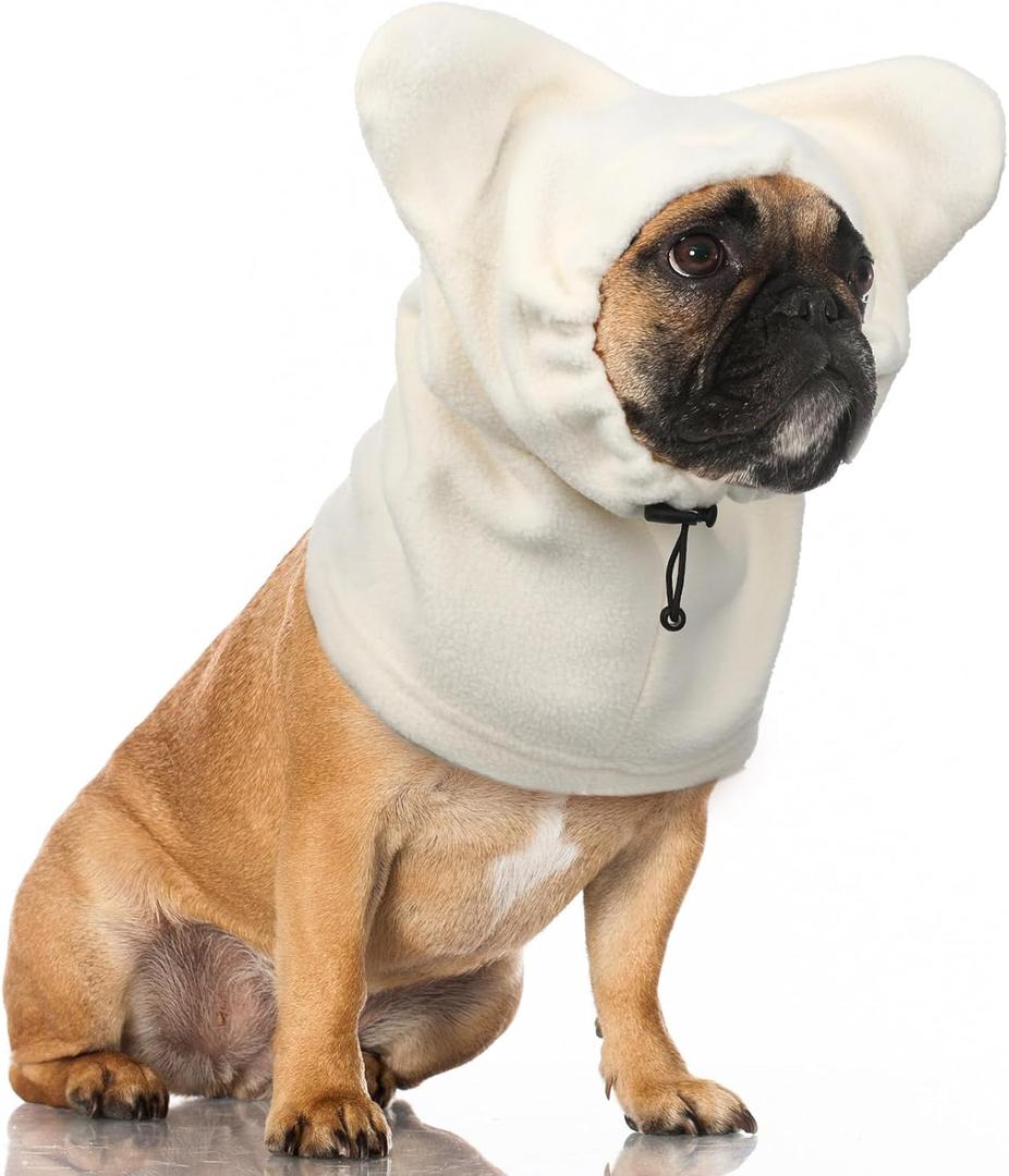 Winter Dog Hats Quiet Ears for Dogs Ear Muffs Pet Neck Warmer Scarf Hoodie Noise Protection Cover Beanie Head Wrap Costume for Pet Dog Cats(Apricot,L)