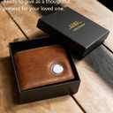 Leather Wallet Gift for Men with AirTag Holder & SIM Card Slots, RFID Blocking Bifold, 10 Card + 2 ID Pockets, Durable Everyday Carry (Dark Brown)