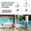 Dual Vertical/Horizontal Pool Filter Cleaner Stand Tool - Boosts Cleaning Speed, Universal Fit for 3", 4", 6" Filter Cartridges