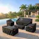 Patio Chair Covers Waterproof, Heavy Duty 600D Lawn Outdoor Furniture Covers for Swivel, Lounge, Rocking & Adirondack Chairs, All-Weather UV & Fade Resistant, 30W x 34D x 36H in, 2-Pack Black