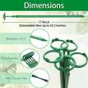 Extendable Plant Stakes, Length Scalable from 17.9IN to 42.3IN Plant Support Stake, Orchid Sticks with Clips for Indoor Outdoor,Garden Stakes for Plant,Tomato,Vegetables,Monstera,Vine - 4Pack