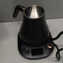 Electric Gooseneck Kettle Temperature Control, Pour Over Electric Kettle for Coffee and Tea, 100% Stainless Steel Inner, 1200W Rapid Heating, 0.8L, Built-in Stopwatch, Matte Black