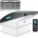 Kohree RV Vent Fan, 10-Speed Reversible RV Roof Fan, 14x14 Deluxe Powerful RV Exhaust Fan, Quiet, Built-In Rain Shield, Thermostat and Remote Control for Camper Trailer (Smoke)