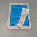 SEYMAC Kids Case for iPad 9th/8th/7th Generation 10.2", Full-Body Shockproof Heavy Duty Protective Case with Screen Protector, Rotating Stand/Handle/Shoulder Strap, Colorful Pink