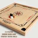 Carrom Board Game, Standard Carrom Boards 29 inches x 29 inches, Oak Wooden Board 22 Coins + 2 Strikers (Extra Pieces), Fun Carom Board, American Style Carrom Table for Adults & Family