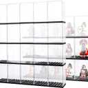 20 Pcs Minifigures Display Cases Set, Mini-Figures Display Cases Fits for Lego Figures Display, Single Mini-Figures Storage Case for Figures Collectors, Acrylic Building Block Display Box Dust-Proof