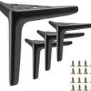 6 Inch Matte Black Metal Furniture Legs Heavy Duty Triangle Furniture Feet DIY Modern Replacement Legs for Cabinet Sofa Couch Chair-Set of 4