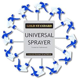 Gold Standard - Universal Trigger Sprayer, Spray Bottle Nozzle Replacement, Ergonomic Spray Nozzle for Bottles, Fits 32oz Plastic Spray Bottles for Cleaning Solutions, 8-Pack Spray Trigger Handle