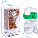 Hamiledyi No Mess Bird Feeders Automatic Parrot Feeder Drinker Acrylic Seed Food Container Parakeet Water Dispenser Cage Accessories for Lovebirds Budgies Canary Finch