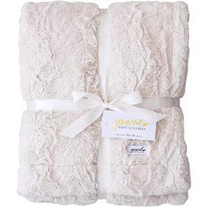 Faux Fur Throw Blanket Soft Ivory L 50x60, Large 50" x 60"