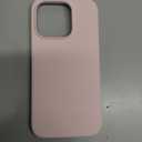 ORNARTO Compatible with iPhone 15 Pro Case 6.1", Liquid Silicone 3 Layers Full Covered Soft Gel Rubber Cover, Shockproof Protective Slim Phone Case with Anti-Scratch Microfiber Lining-Chalk Pink