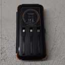 SOARAISE Wireless Solar Power Bank, 25000mAh Solar Charger with Built-in 3 Cables, Dual Outputs, 4 Solar Panels & 3 LED Flashlights, Portable Phone Charger for Outdoor Camping (Orange)