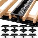 Sosation 12 PCS Under Deck Drainage System Downspout Black PE Under Deck Rain Shield Downspouts Use for 12"&16" Joist Spacing