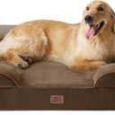 Bedsure XL Plus Orthopedic Dog Bed for Extra Large Dogs - Washable XLarge Dog Cat Bed Waterproof, Comfort Dogs Couch Sofa with Washable Removable Cover, Pet Bed with Nonskid Bottom, Brown, 48"