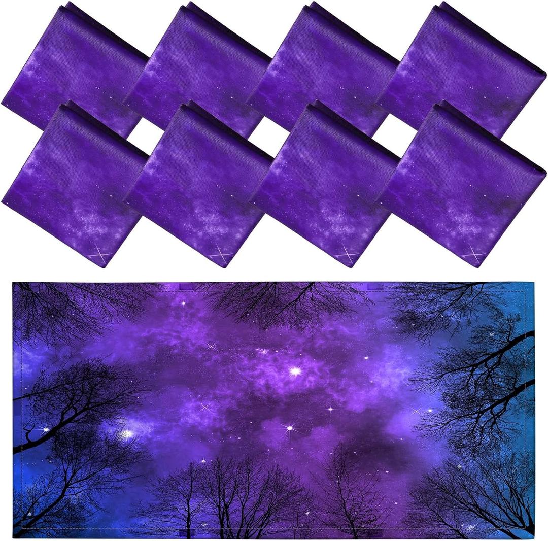 Patelai 8 Pack Light Covers for Classroom Ceiling 4 x 2 Feet Magnetic Light Covers Filter for Office School Drop Ceiling Supplies(Galaxy Style)