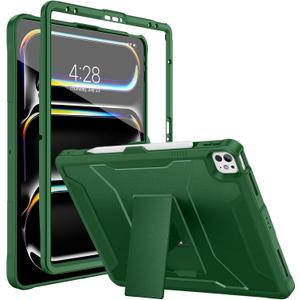 Soke Case for iPad Pro 13 Inch M5/M4 & iPad Air 13 Inch M4/M3/M2(2026/2025/2024), iPad Pro 12.9(2022 2021 2020,6th/5th/4th Gen), Rugged Shockproof Protective Cover - Alpine Green