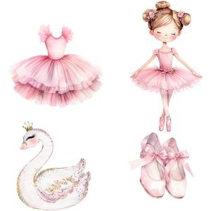 Honoson 4 Pcs Large 24" x 32" Ballerina Dancer Cardboard Cutouts, Pink Ballerina Party Yard Signs Decoration for Baby Shower Wedding Birthday Dance Party Supplies Ballet Themed Decor