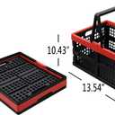 Sandmovie 16 Quart Collapsible Storage Crate with Handles, Plastic Folding Storage Basket, 2 Packs