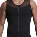 Compression Shirts for Men Body Shaper Slimming Shirts Shapewear with Zipper (Medium, Black)