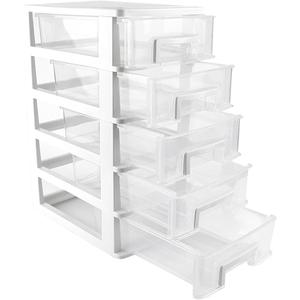 5 Tier Plastic Drawer Type Closet,Portable Storage Cabinet Sundries Storage Cosmetics Jewelry Storage Box for Home OfficeWhite (Size 1-4)