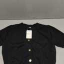 COSSEN Women's Open Front Cardigans Button Down Short Sleeve Summer Trendy Lightweight Crochet Knit Sweaters (A01-black) Small 