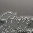 30" x 21" Large Happy Birthday Neon Sign LED Neon Light Signs with Dimmable Switch 12V Power Adapter Chain Reusable Happy Birthday Decorations for Party Room Wall Art Backdrop (Warm White)
