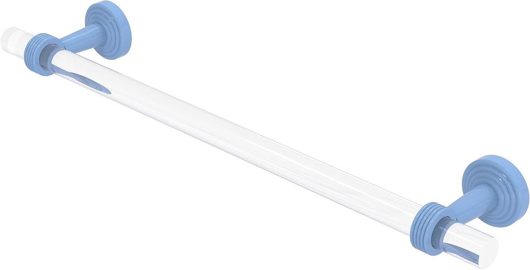 Allied Brass PB-41G-18-FTB Pacific Beach Collection 18 Inch Towel Bar with Grooved Accents, Flat Troll Blue