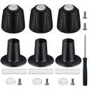 Black Shower Knob Replacement Kit,Shower Knobs Include Base Connectors Screws,Bathtub Faucet Handle Remodel Trim Kit,Compatible with Pfister Verve Tub Shower Knob Replacement,Shower Faucet Handle