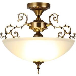 The 16-inch Wide Glass Circular White Glass Ceiling lamp E26 Screw-Type 3-lamp is Suitable for Lighting in Living Rooms, Kitchens, Foyers, Bedrooms, Balconies and Corridors