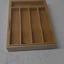 Expandable Bamboo Kitchen Drawer Organizer for Cutlery and Utensils, Adjustable Bamboo Wood Cutlery Tray in Drawer for Flatware and Silverware in Kitchen, (Natural) (7 Slots Expandable)