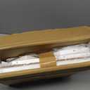 BMOSU Corner Bread Box for Kitchen Countertop Double Layer Bamboo Wooden Bread box Large Capacity Bread Storage Bin(White, Medium)