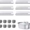uahpet Stainless Steel Cat Water Fountain Replacement Filters 6 Pack with 8 Filter Sponges (water dispenser is not included), Compatible with uahpet Stainless Steel Pet Fountain (basic version)