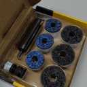 Wheel Hub Resurfacing Kit, Metal Housing, Brake Surface and Stud Cleaner, Includes 6Pcs 1.5" and 2" Brake Disc Cleaning Pads, 1/4 Hex Shank with 1/2" Impact Driven Wrenches Adapter