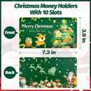 5 x Christmas Money Holders, Cash Gift Card Holders Xmas With 10 Slots Christmas Gift For Men Women Girls Boys, Surprise Money Envelopes, Green