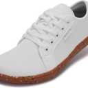 WHITIN Women's Wide Barefoot Shoes Minimalist Zero Drop Fashion Sneakers Wide Toe Box Size 8 Walking Athletic Road Running Bowling Flat Gym White Multi 39