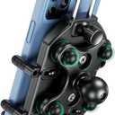 BRCOVAN 1'' Ball Phone Mount Holder with Vibration Dampener & Secure Lock, Fit for RAM Mounts B Size Double Socket Arm, for Motorcycle ATV UTV Car Bike Boat Truck Scooter, Fit 5.4-7.2'' Cellphones