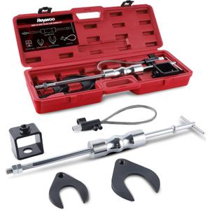 Reywoo Inner CV Axle Puller Set, CV Axle Removal Tool with Heavy Duty Slide Hammer, CV Joint Fork Outer CV Joint Adapter and Steel Cable Adapter, Front Wheel Drive Axle Half Shaft Removal Tool Kit