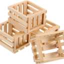 NUOBESTY 4pcs Scale Miniature Wooden Storage Baskets Decorative Decorative Storagebins for Dollhouse Craft Baskets