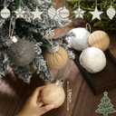 Norme 10 Pcs Crochet Christmas Ball Ornaments Knitted Neutral Christmas Ornament 3.15" Boho Farmhouse Plush Fur Cable Hanging Ornament Ball for Xmas Tree Crochet Decor Wreath Mantel Garland Decor
