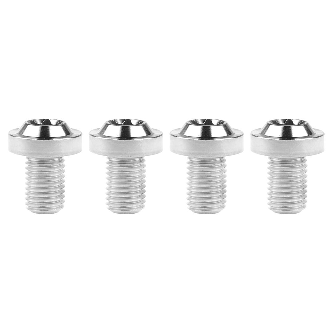 Titanium M10 10 15 20 25 30 35 40 45 50 55 60 mm Torx Head Bolt Screw Pack of 4 (M10x15mm Pitch 1.5mm, Silver)
