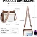 FOXLOVER Quilted Crossbody Bags for Women Trendy vegan Leather Hobo bag Shoulder purses With Wide Strap (White Brown)