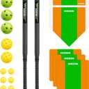 Hikeen 18 Pcs Baseball Bat Set,Include 2 Plastic Bat & 11 Practice Balls, 5 Throw Downs Base for Baseball Batting Practice Youth, Teenagers, Adults