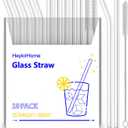 HeykirHome 10-Pack Reusable Glass Straw,Size 8.5''x10 MM,Including 5 Straight and 5 Bent with 2 Cleaning Brush- Perfect For Smoothies, Tea, Juice