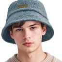 Sukeen Winter Bucket Hat for Women Men Double Side Wear Warm Hat Faux Fur Plush Winter Hat Trendy Fisherman Cap for Daily